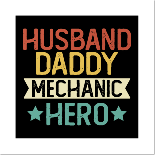 Husband Daddy Mechanic Hero Gift Mechanic Dad Gift Posters and Art